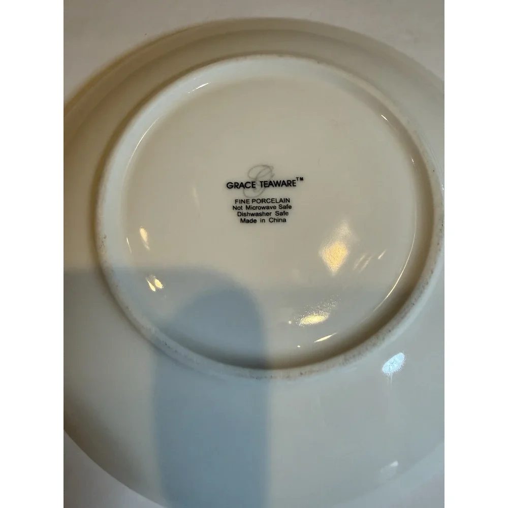 Grace Teaware Turquoise & Gold Scroll Teacup and Saucer